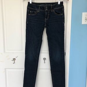 Dark wash skinny jeans